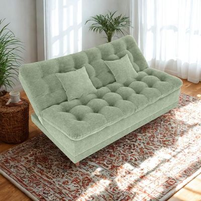 Sofa Cama 2 Lugares 185 Cm Duda Tecido Boucle F494 Oliva Milani Store Oliva