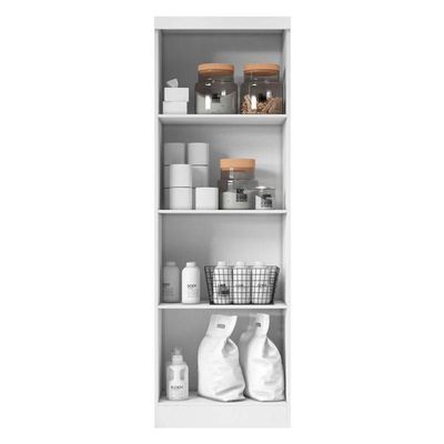 Guarda Roupa Solteiro Paris 2045150 E Armário Multiuso New 2000192 Branco - Aramóveis