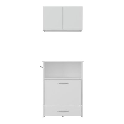 Kit Armário De Cozinha Aéreo 62,5cm Com Balcão Multiuso Multimóveis Mp5063 Branco