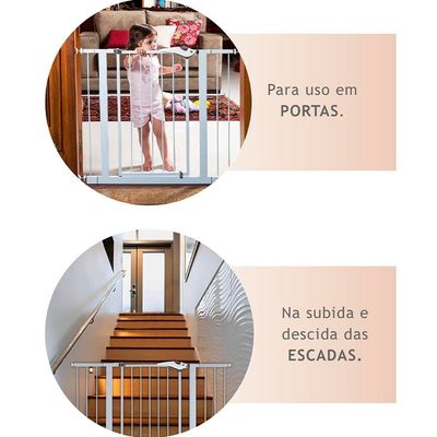 Grade para Porta - Portãozinho Utimil EP205 em Aço 80 x 90 cm - Branco