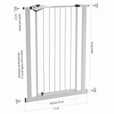 Grade para Porta - Portãozinho Utimil EP205 em Aço 80 x 90 cm - Branco