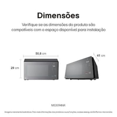 Forno Micro-ondas LG MS3094NRA com visual NeoChef e Limpa Fácil – Espelhado Espelhado / 220