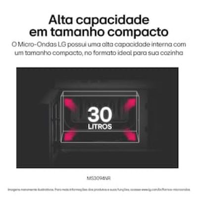 Forno Micro-ondas LG MS3094NRA com visual NeoChef e Limpa Fácil – Espelhado Espelhado / 220