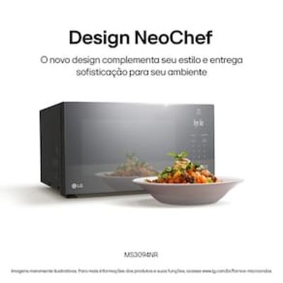 Forno Micro-ondas LG MS3094NRA com visual NeoChef e Limpa Fácil – Espelhado Espelhado / 220