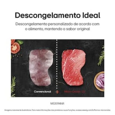 Forno Micro-ondas LG MS3094NRA com visual NeoChef e Limpa Fácil – Espelhado Espelhado / 220