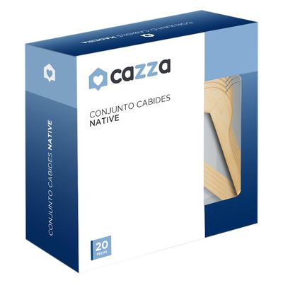 Conjunto com 20 Cabides Madeira Native Cazza