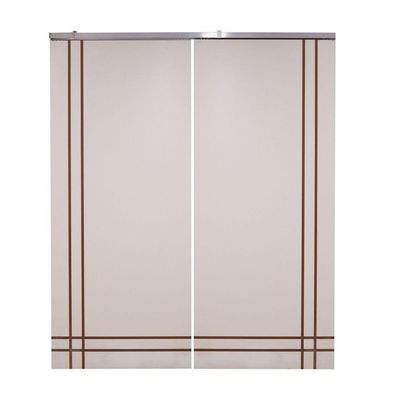 Porta Dupla Branco Prime Frisada Kit Alumínio F06 - 210x160