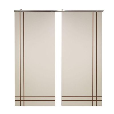 Porta Dupla Branco Prime Frisada Kit Alumínio F06 - 210x160