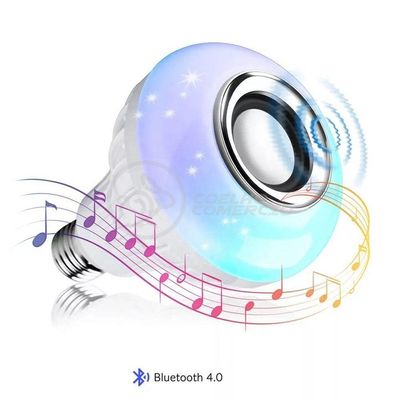 Lâmpada Led 12W E27 Rgb Colorida Com Caixa De Som Bluetooth