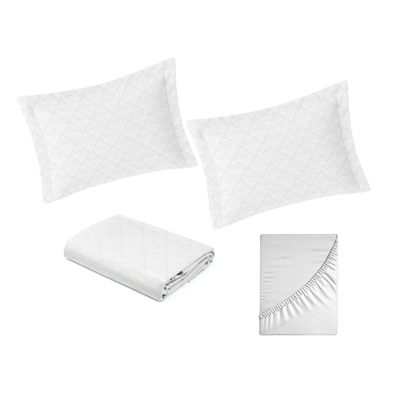 Jogo de Cama Casal 4 Peças 100% Algodão 180 Fios -  Cintia (7899)