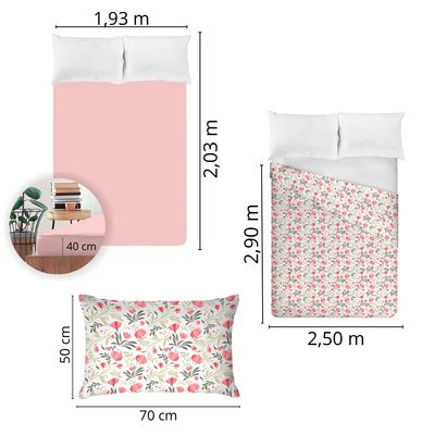 Jogo de Cama King 4 Peças 100% Algodão 180 Fios - Luisa (7936)