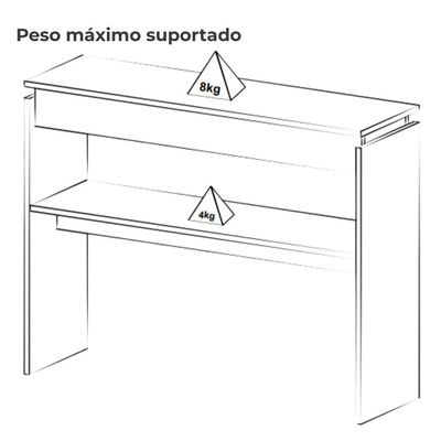 Buffet Aparador 1 Prateleira 100 Cm Preto Arly