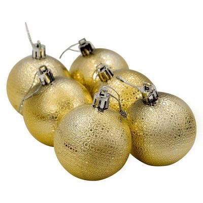 Kit 2 Bolas Enfeite Natalino árvore Natal 70mm Dourado