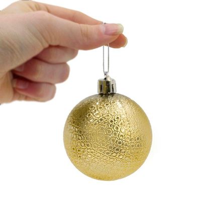 Kit 2 Bolas Enfeite Natalino árvore Natal 70mm Dourado