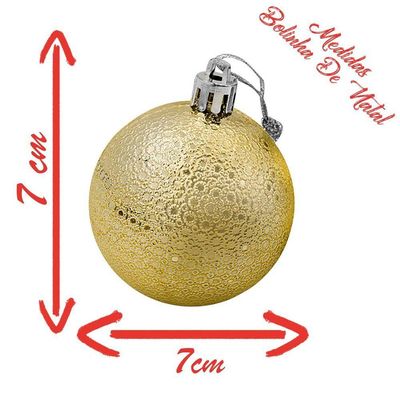 Kit 2 Bolas Enfeite Natalino árvore Natal 70mm Dourado
