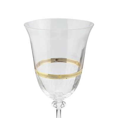 Jogo de taças para água cristal ecológico Bohemia Angela 350ml 6 peças ouro rim