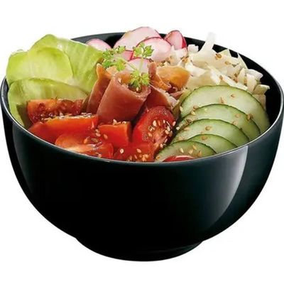 25 Cumbucas Restaurante Vidro Opalino 700ml Diwali Black Lyor Bowl para Servir