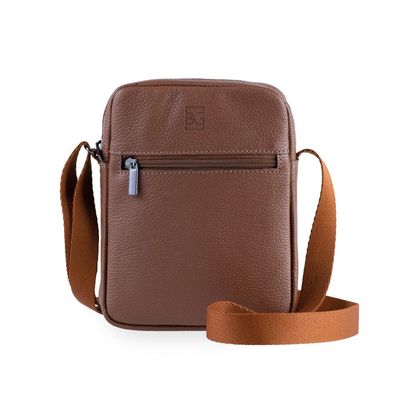 Shoulder Bag Masculina de Couro Gávea Caramelo U / Caramelo