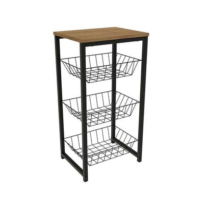 Balcão Multiuso Cozinha Fruteira Crome Indrustrial LI035 Canela/Branco - Kappesberg