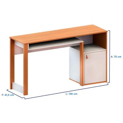 Mesa Computador Versa Home c/ 1 Porta Freijo/Branco - Telasul
