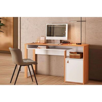 Mesa Computador Versa Home c/ 1 Porta Freijo/Branco - Telasul