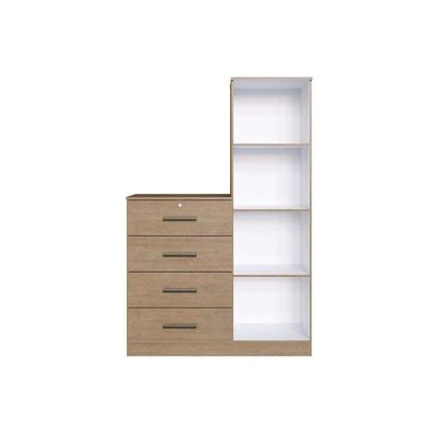Cômoda Casal Aurora 1 Porta e 4 Gavetas Freijo/White Laca - Genialflex
