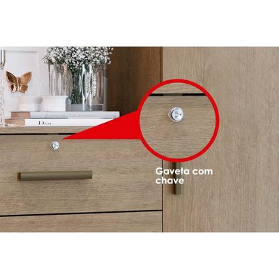 Cômoda Casal Aurora 1 Porta e 4 Gavetas Freijo/White Laca - Genialflex