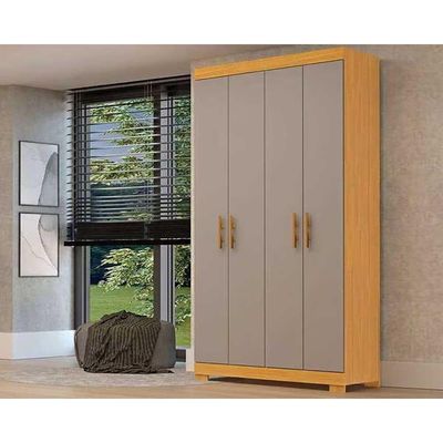 Guarda Roupa 4 Portas 2 Gavetas Lana Nature/Off White - ACP