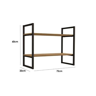 Prateleira Quarto Casal Industrial LI008 Canela/Branco - Kappesberg
