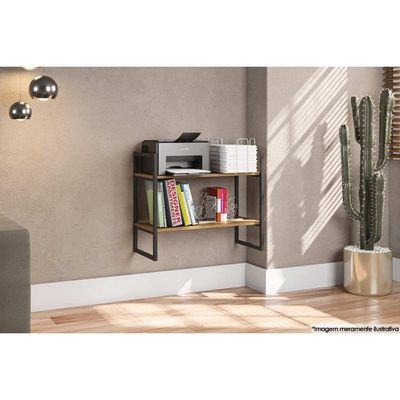 Prateleira Quarto Casal Industrial LI008 Canela/Branco - Kappesberg