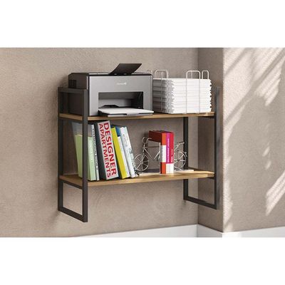 Prateleira Quarto Casal Industrial LI008 Canela/Branco - Kappesberg