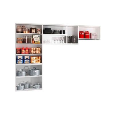 Cozinha Compacta Diamante New c/ 11 Portas ( 3 c/ Vidro ) Branco - Telasul
