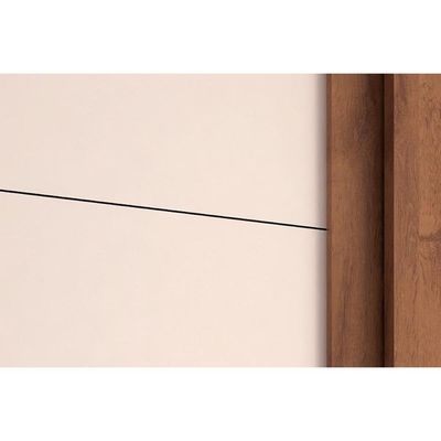 Guarda Roupa 2 Portas de Correr e 2 Gavetas c/ Espelho Helena Flex Nature/Nature ou Off White - ACP