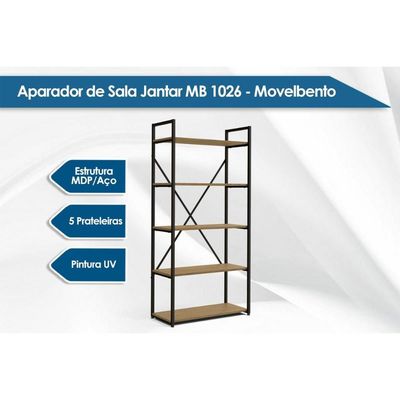 Estante de Livros Industrial Alta LI006 Aço c/ 5 Prateleiras 72x152cm Canela/Branco - Kappesberg