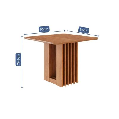 Mesa p/ Cozinha Ariela c/ Tampo Madeirado 95x95cm Cinamomo - Cimol