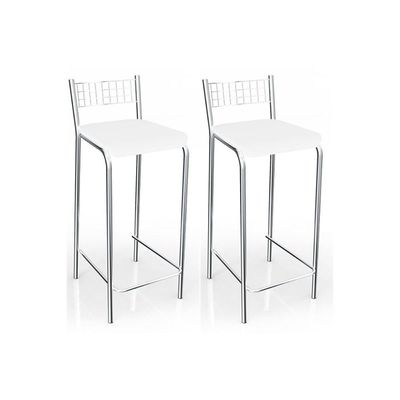 Kit 2 Banquetas Sala Jantar Gênova 2B705CR Aço 2 Un Cromado/Suede Cappuccino - Kappesberg