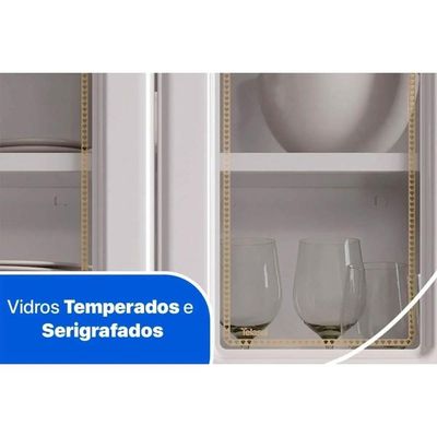 Cozinha Compacta Diamante New c/ 11 Portas ( 3 c/ Vidro ) Preto - Telasul