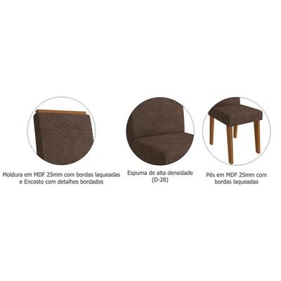 Kit 2 Cadeiras de Cozinha Taís 2 Un Cinamomo/Suede Nude Bege - Cimol