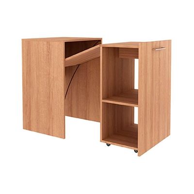 Mesa Multiuso Juvenil Retrátil ME4170 c/ 2 Nichos Preto - Tecno Mobili