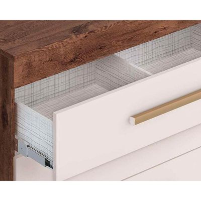 Cômoda Solteiro Rayane 1 Porta e 5 Gavetas c/ Sapateira Cinamomo - ACP