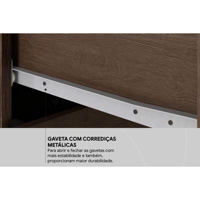 Cabeceira Cama Box Madeirado Casal Triunfo c/ 2 Mesas e 2 Gavetas Cafe Touch - Demóbile