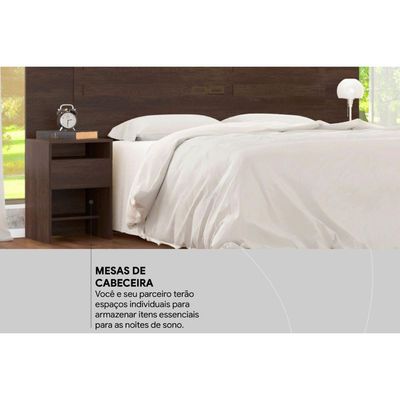 Cabeceira Cama Box Madeirado Casal Triunfo c/ 2 Mesas e 2 Gavetas Cafe Touch - Demóbile