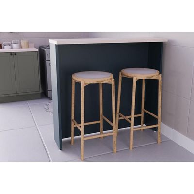 Bancada Ilha Cozinha PH 3068 Évora 120cm Branco/Cinza Argila - Herval