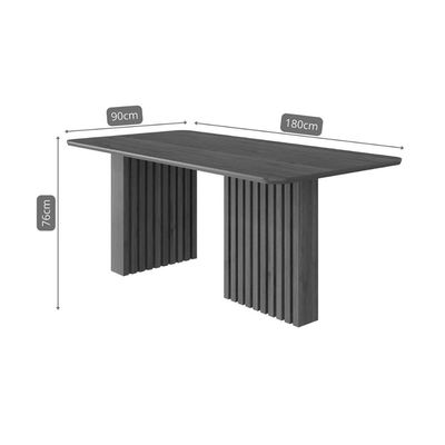 Mesa de Sala Jantar Ester c/ Tampo Madeirado 180x90cm Cinamomo - Cimol