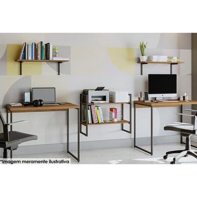 Multiuso Quarto Kit 2 Prateleiras Industrial LI009 21x72x29 Freijo/Preto - Kappesberg