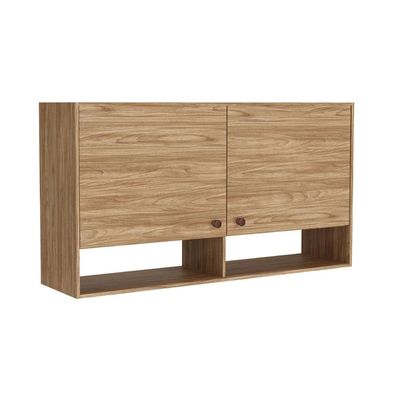 Armário Aéreo p/ Cozinha Torino c/ 2 Portas 120cm Mel/Off White - Movelbento