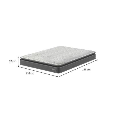 Colchão Casal de Espuma D40 Classic Alto Suporte (20x138x188) Cinza