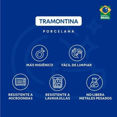 Prato Raso Tramontina Lunar em Porcelana Spray 28 cm