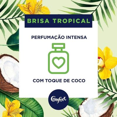 Amaciante Comfort De Roupa Brisa Tropical Com Toque De Coco Frasco 1 8l