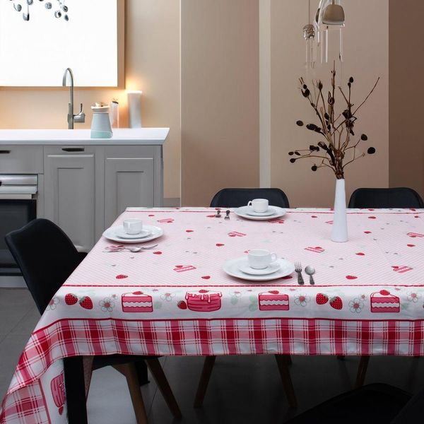 Toalha De Mesa Quadrada 4 Lugares 1,40x1,40m Impermeável Appel Bolo